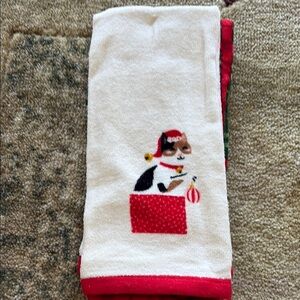 Wondershop Cat Festive and Plaid Green, White and Red Towel - 2 Hand Towels